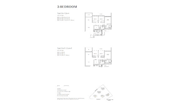 Chuan Park Floor Plans 3BR C2a-m