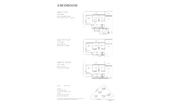 Chuan Park Floor Plans 3BR C1-m