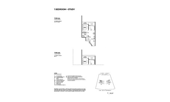 ELTA Floor Plans 1BR + Study A1s