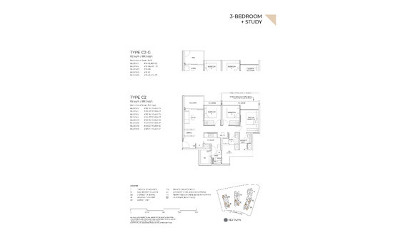 Novo Place Floor Plans 3BR + Study C2-G